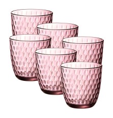 Vaso de vidrio modelo Slot en color Rosa 29 cl Caja 6 unidades