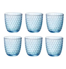 Vaso de vidrio modelo Slot en azul de 29 cl. Caja 6 unidades