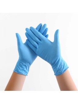 GUANTE NITRILO - 3,5g de gramaje - en color Azul- sin polvo - Cajas de 100 unidades.