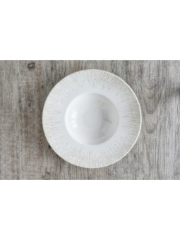 Plato de porcelana modelo OXID light Hondo. Caja de 6 unidades.