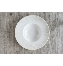 Plato de porcelana modelo OXID Hondo. Caja de 6 unidades.